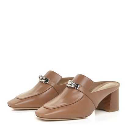 Hermes Goatskin Blossom Mules 39 Marron Havane 3 of 14