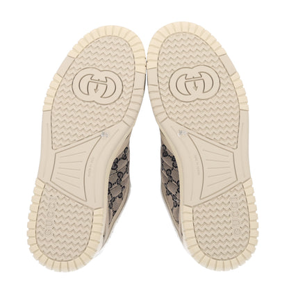 Gucci Calfskin Suede GG Monogram Re-Web Womens Sneakers 38.5 White Beige Ebony 7 of 10