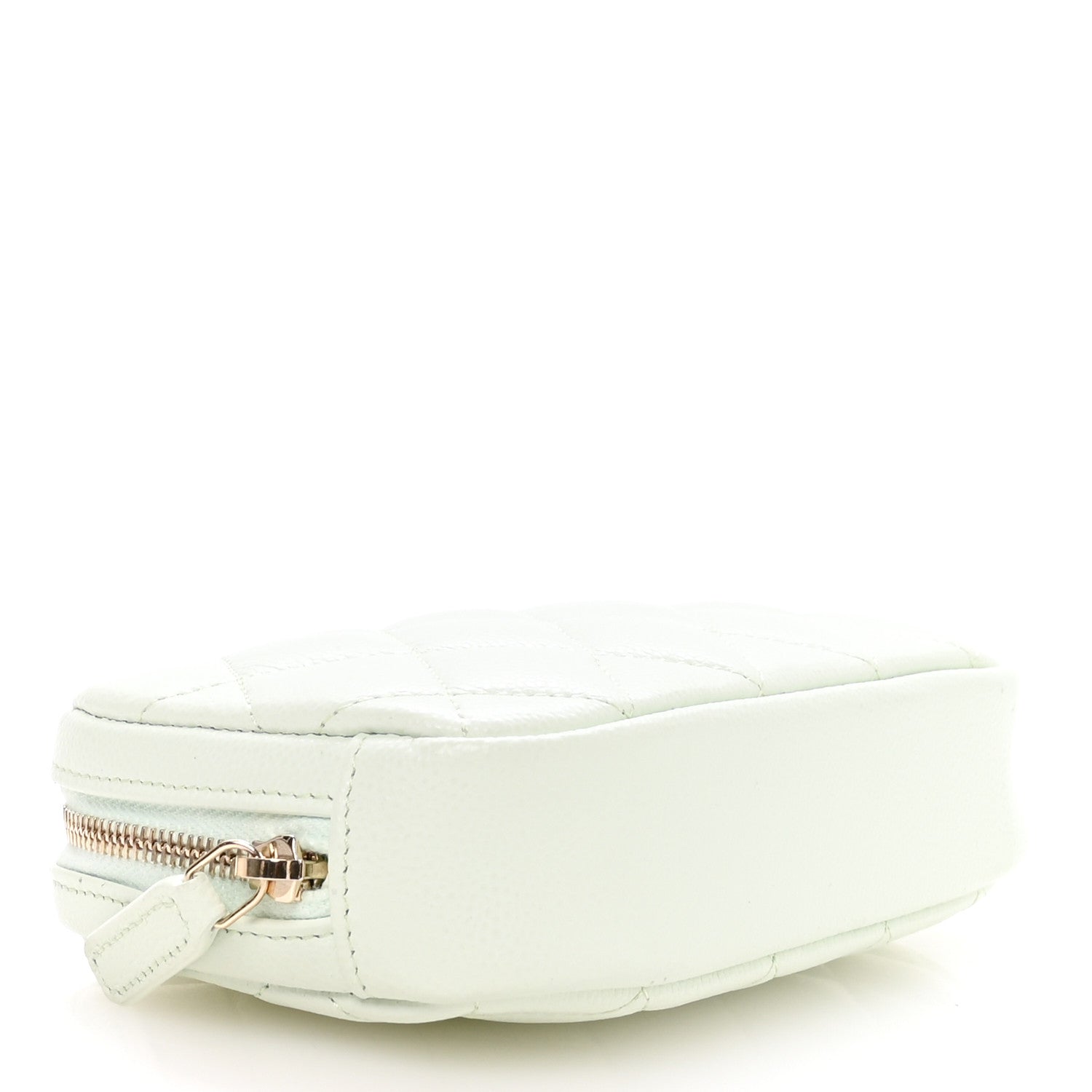 Chanel Caviar Quilted Small Curvy Pouch Cosmetic Case Light Green 4 of 8