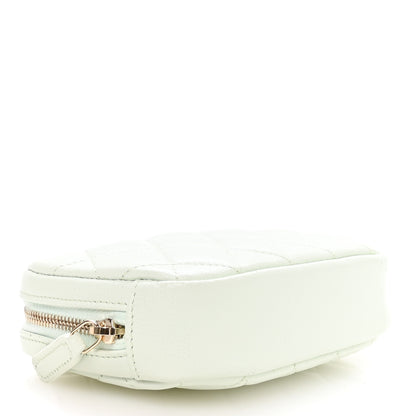 Chanel Caviar Quilted Small Curvy Pouch Cosmetic Case Light Green 4 of 8