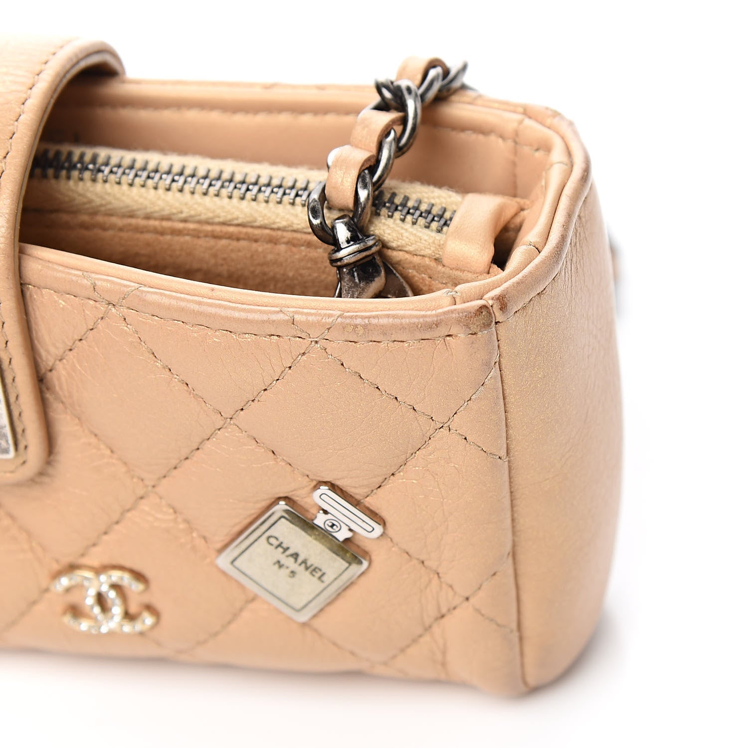 Chanel Metallic Aged Calfskin Lucky Charms 2.55 Reissue Mini Clutch With Chain Beige 13 of 13