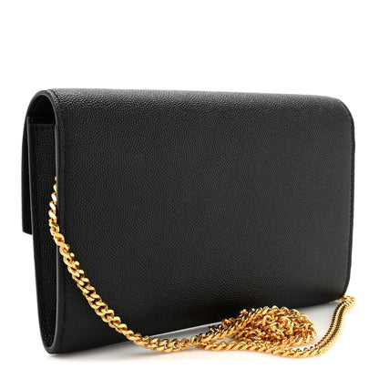 Saint Laurent Grain De Poudre Uptown Chain Wallet Black 4 of 13