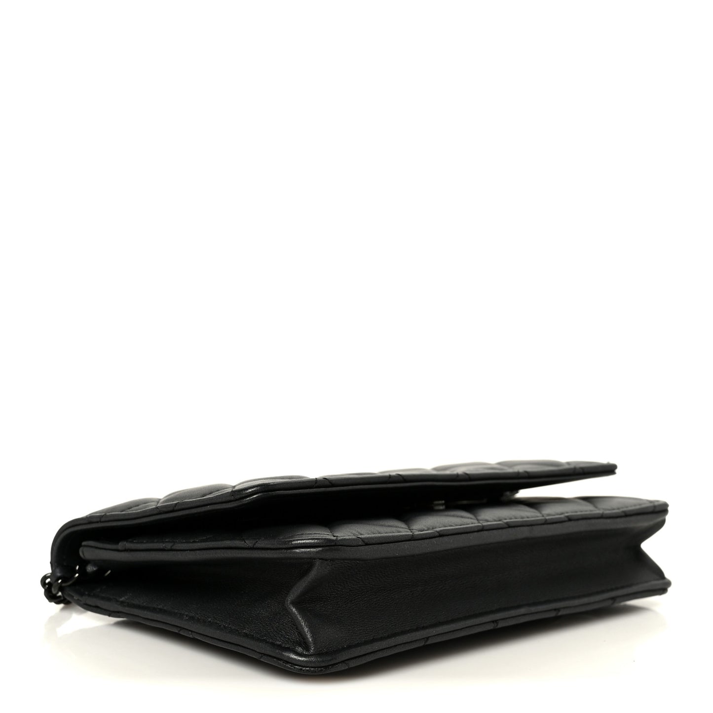 Lambskin Quilted Wallet On Chain WOC So Black