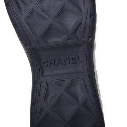 Chanel Velvet Calfskin Mixed Fibers CC Sneakers 40.5 Ivory Black 6 of 8