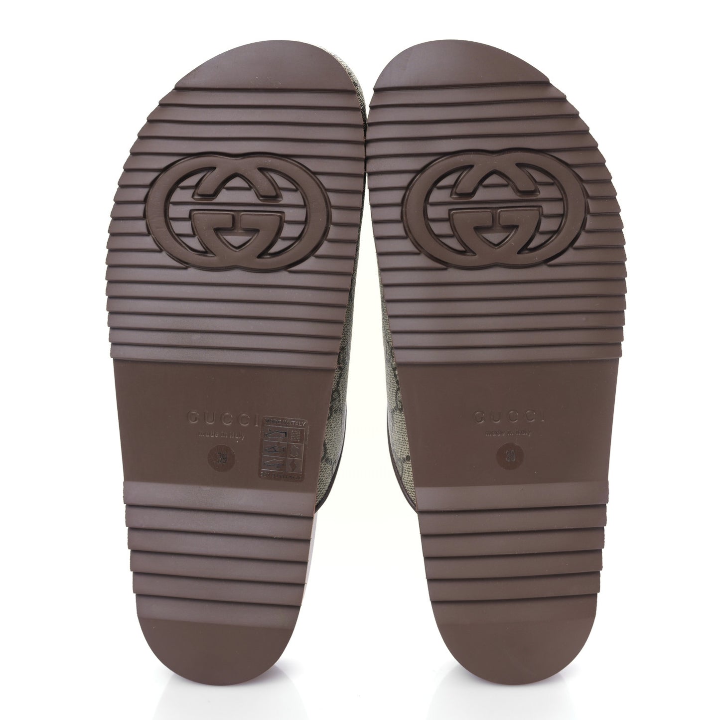 GG Supreme Monogram Miro Soft Calfskin Womens Horsebit Slippers 39 Beige Ebony New Acero