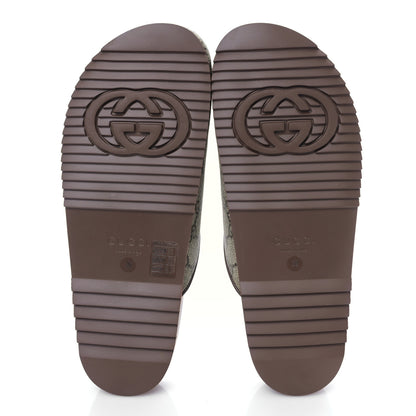Gucci GG Supreme Monogram Miro Soft Calfskin Womens Horsebit Slippers 39 Beige Ebony New Acero 5 of 9