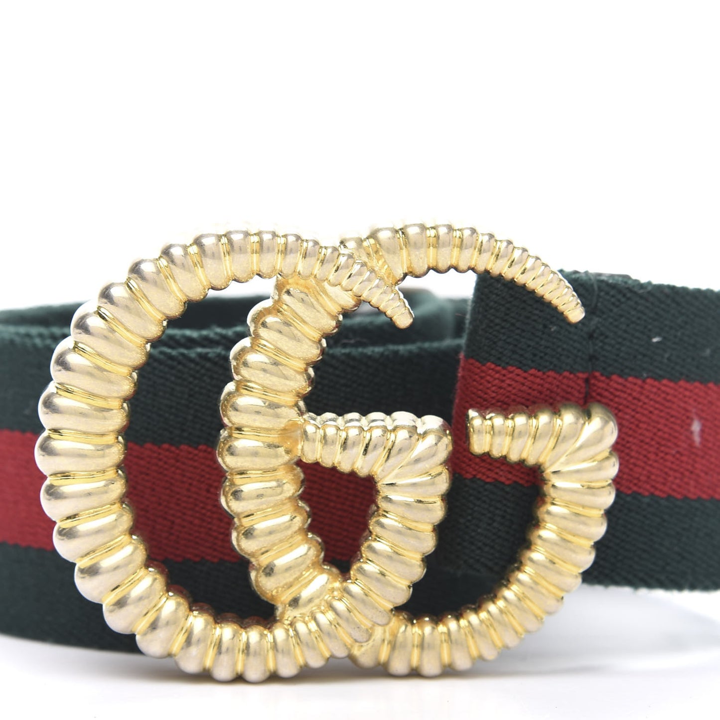 Canvas Torchon Double G Web Belt 70 28 Verde