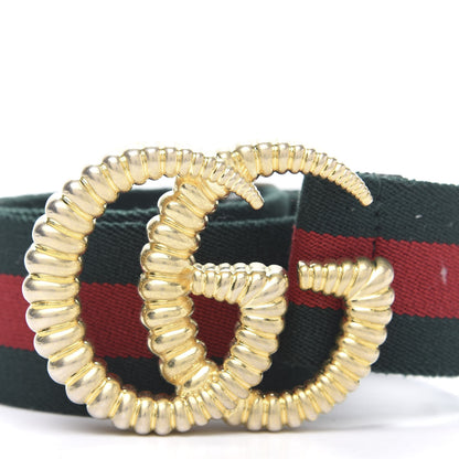 Gucci Canvas Torchon Double G Web Belt 70 28 Verde 3 of 5