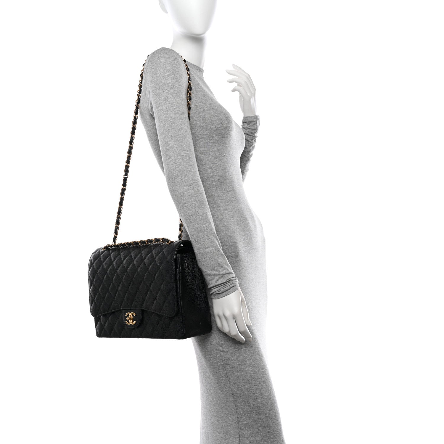 Chanel Caviar Quilted Maxi Double Flap Black 2 of 10