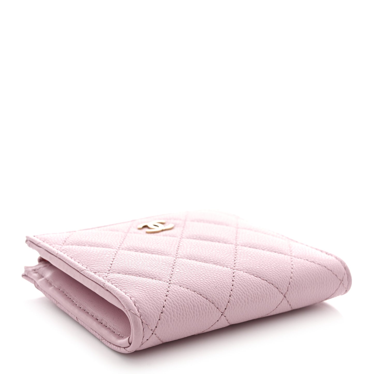 Caviar Quilted CC Zip Around Card Holder Wallet Light Purple