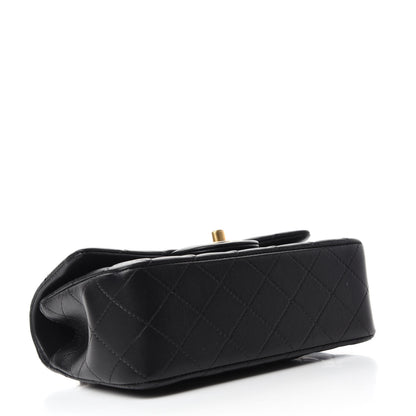 Chanel Lambskin Quilted Mini Top Handle Rectangular Flap Black 4 of 11
