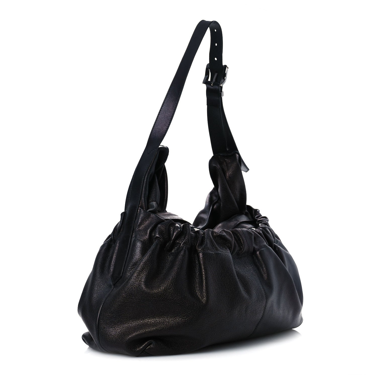 Burberry Calfskin Warrior Hobo Black 3 of 14