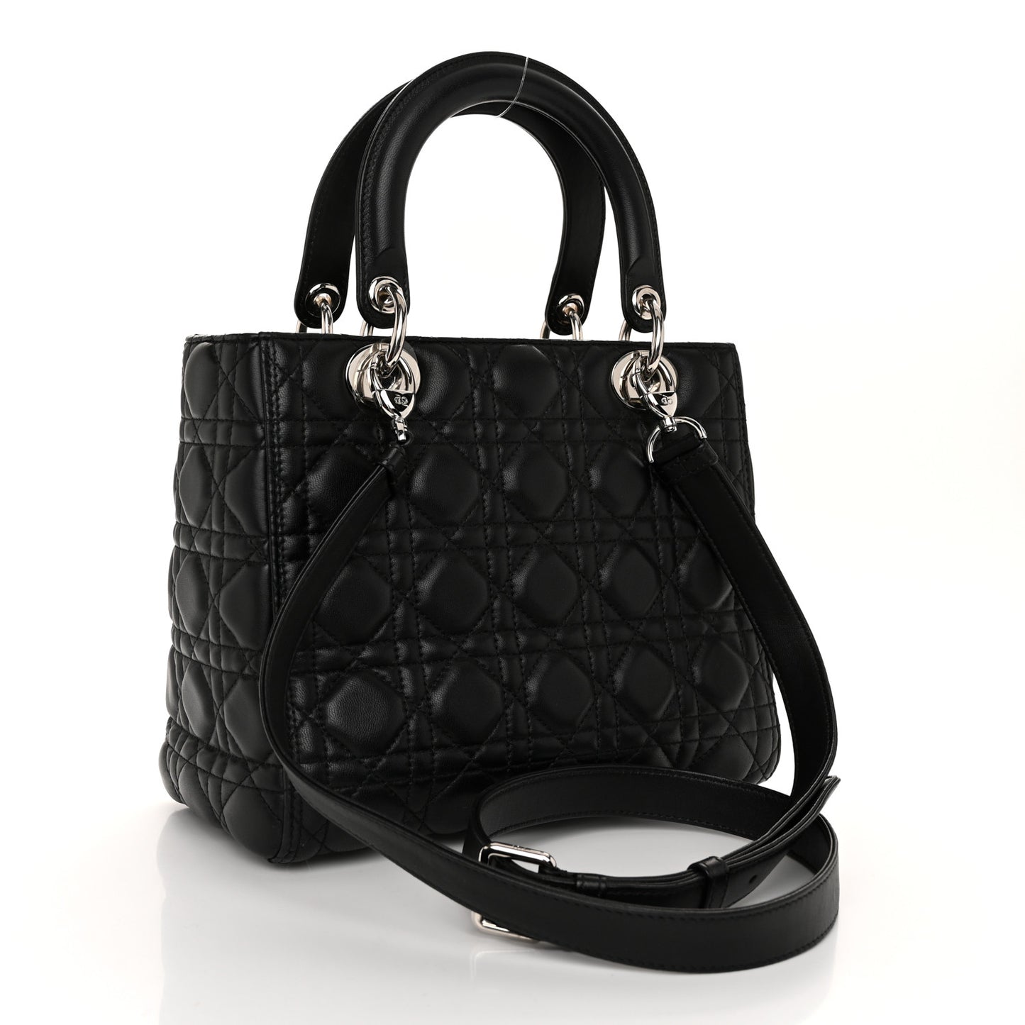 Lambskin Cannage Medium Lady Dior Black
