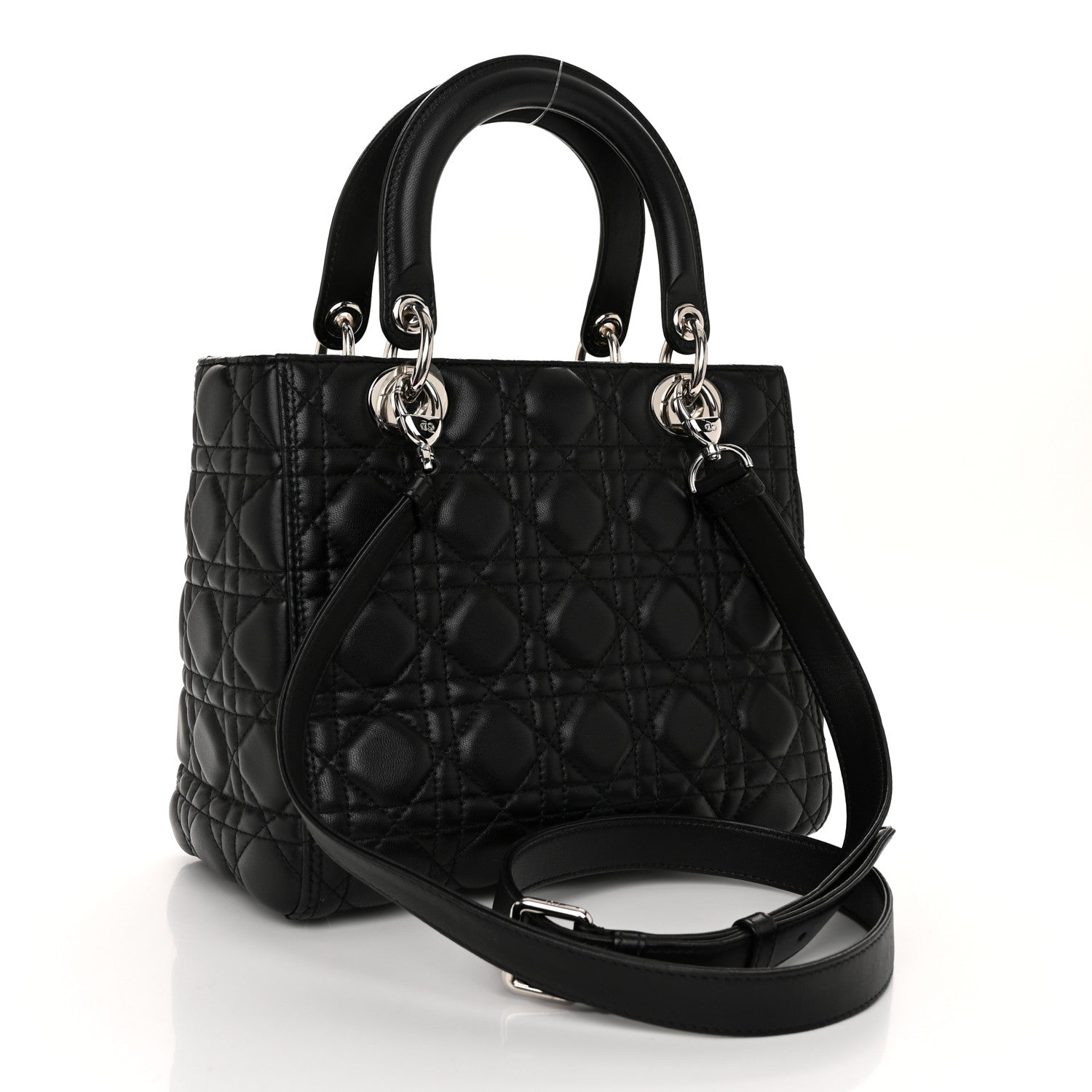 Christian Dior Lambskin Cannage Medium Lady Dior Black 3 of 10