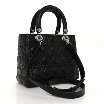Christian Dior Lambskin Cannage Medium Lady Dior Black 3 of 10