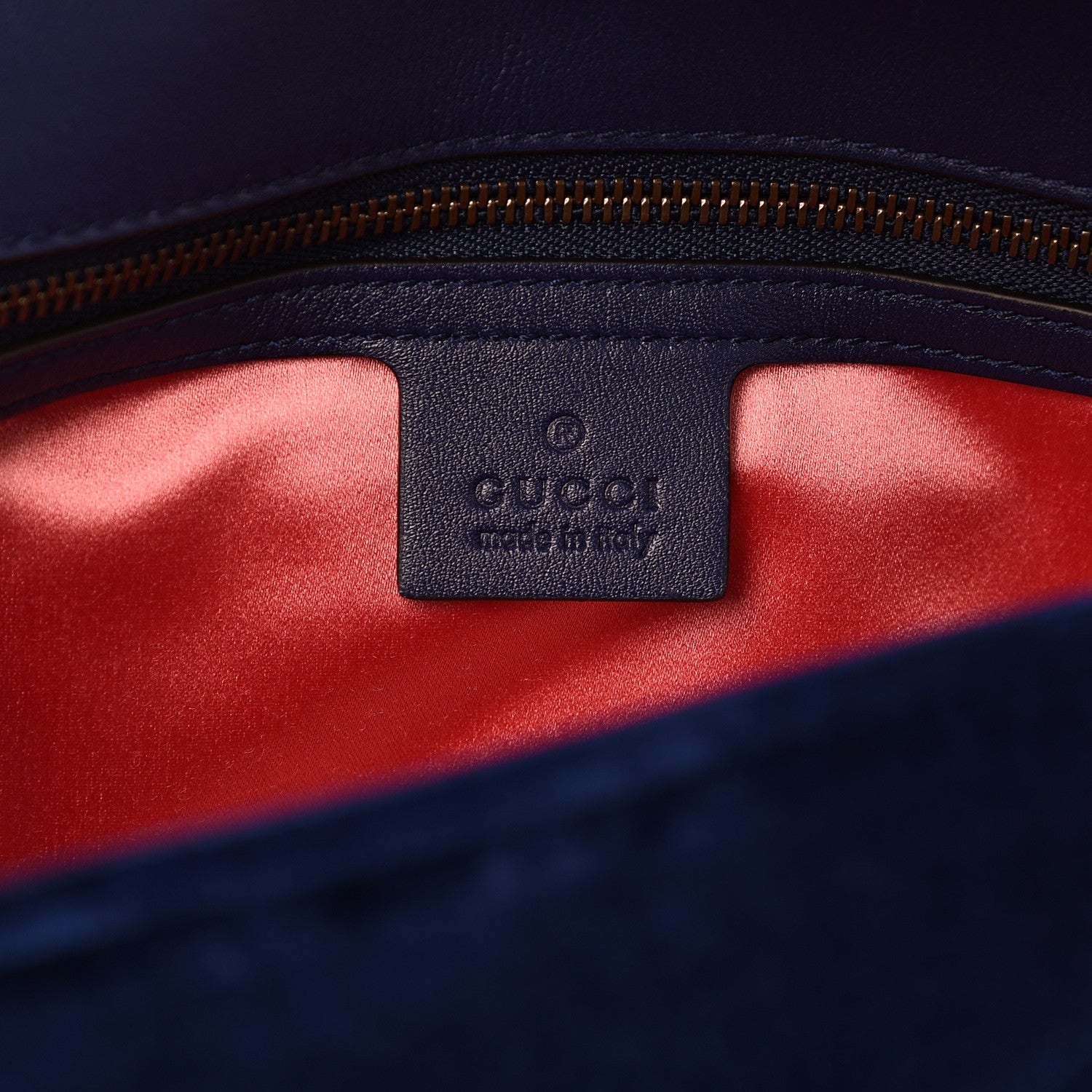 Gucci Velvet Matelasse Deer Embroidered Small GG Marmont Shoulder Bag Cobalt 5 of 9