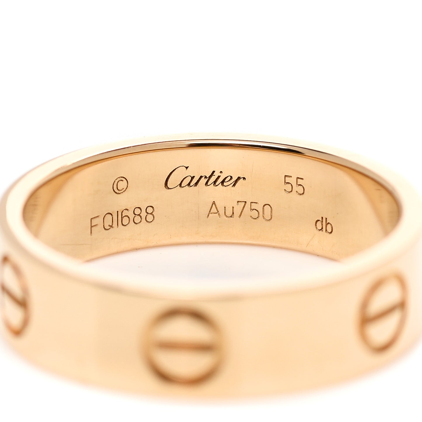 18K Yellow Gold 5.5mm LOVE Ring 55 7.25