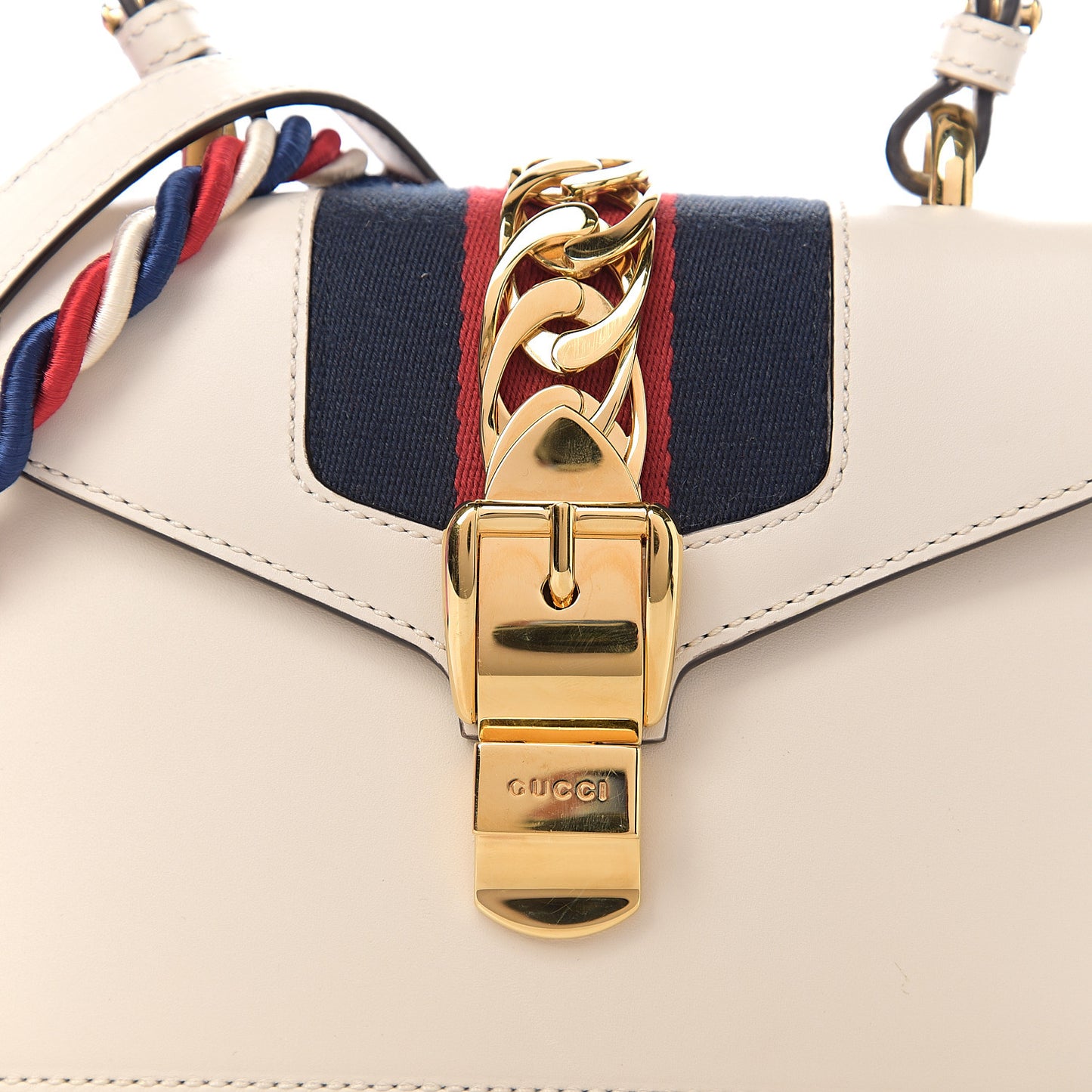 Calfskin Mini Sylvie Top Handle Bag White