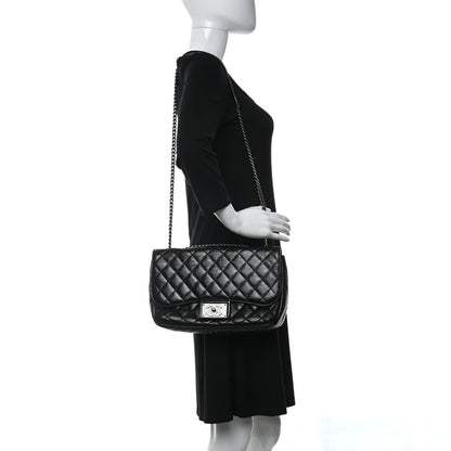 Chanel Shiny Goatskin Quilted Flap Black 2 of 9