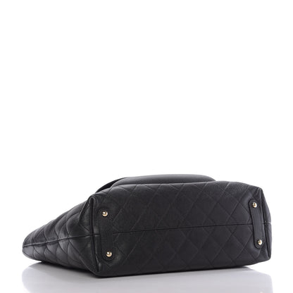 Chanel Sheepskin Caviar Quilted Large Shopping Tote Black 4 of 9