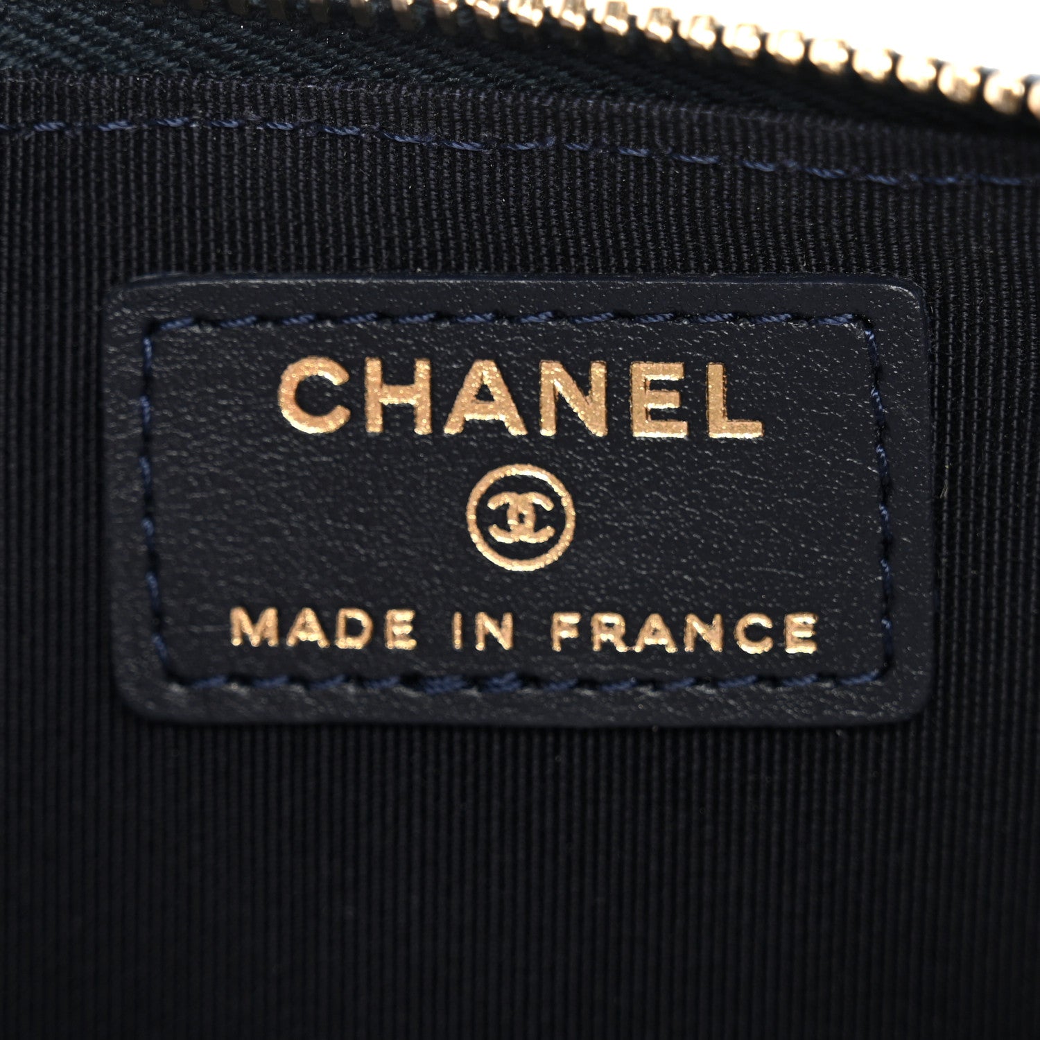 Chanel Caviar Quilted Classic Flat Wallet Pouch Navy 6 of 10