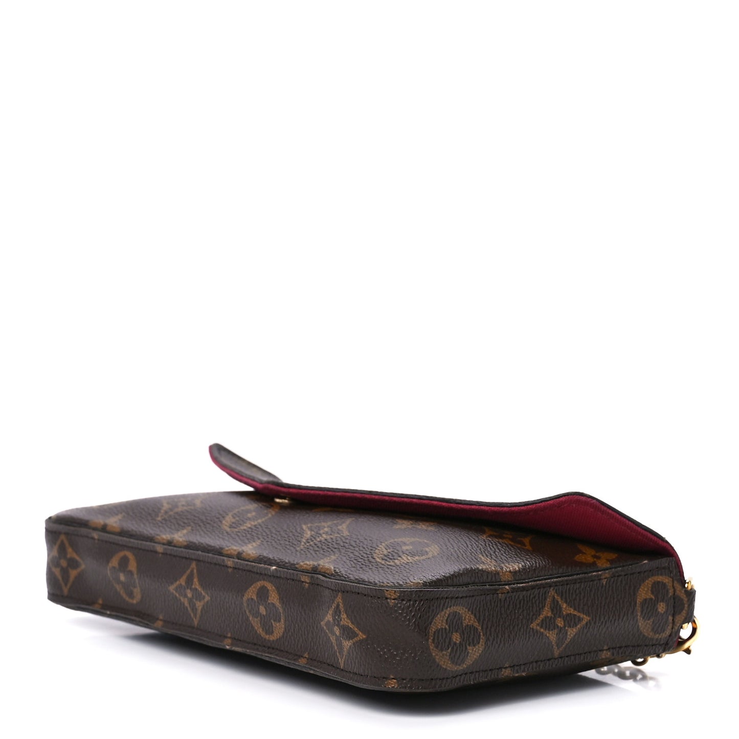 Monogram Pochette Felicie Chain Wallet Fuchsia