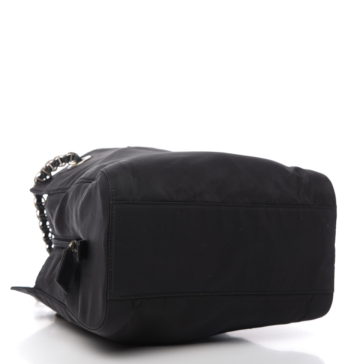 Prada Tessuto Nylon Chain Shopping Tote Black 4 of 10