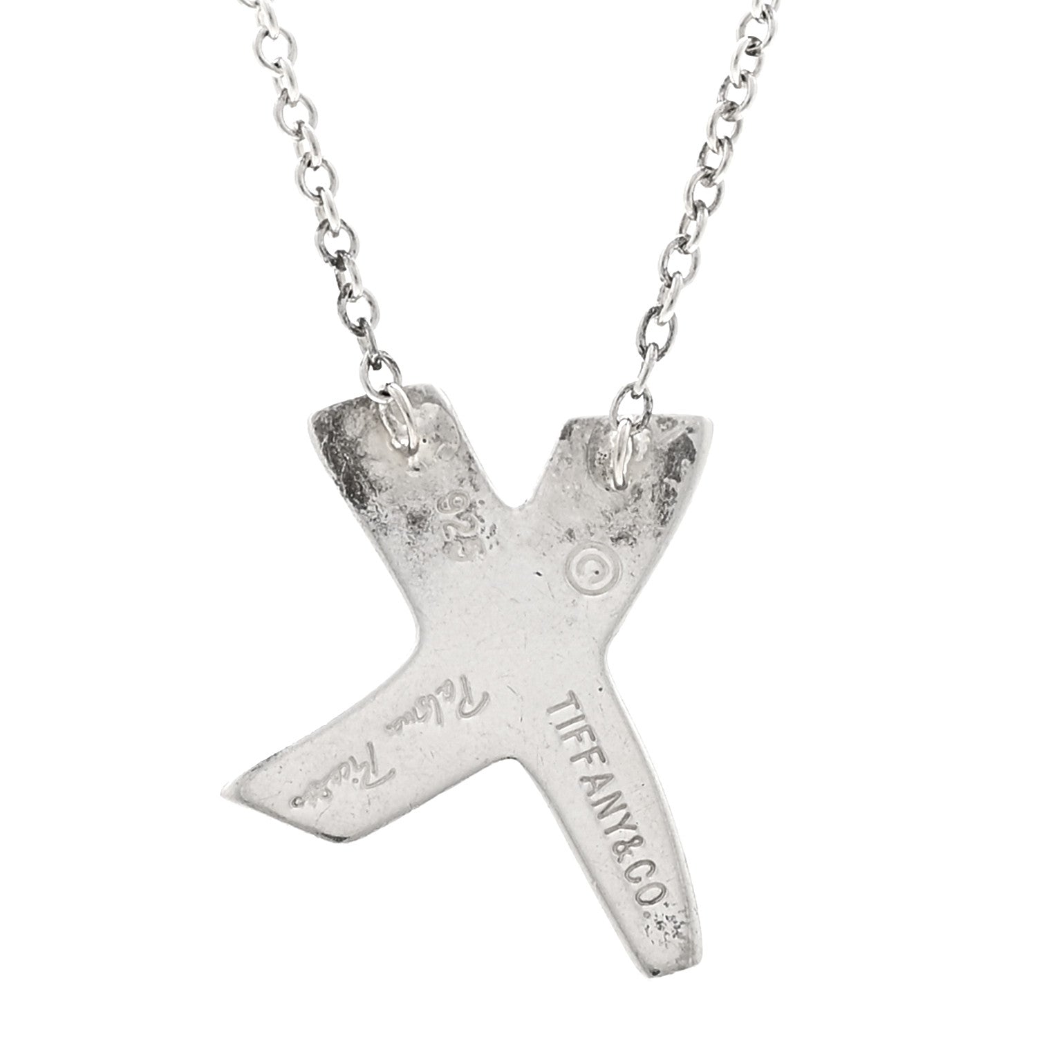 Tiffany Sterling Silver Paloma Picasso Graffiti X Pendant Necklace 4 of 5