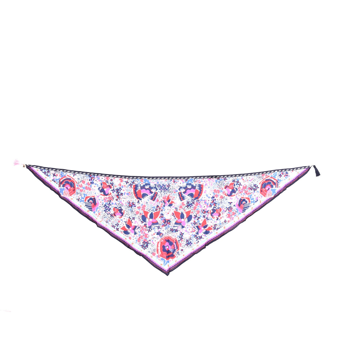 Cotton Daisy Triangle Scarf Blue Lagoon