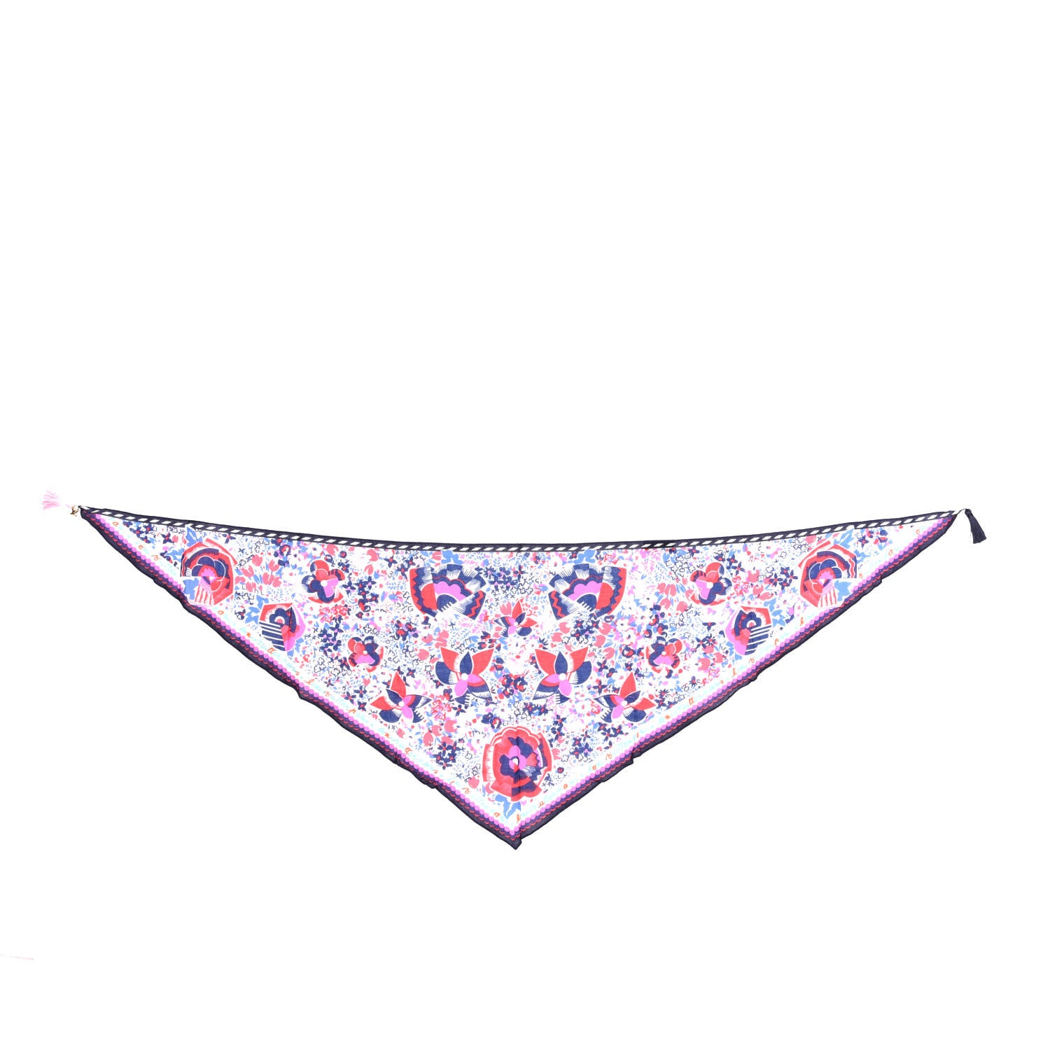 Louis Vuitton Cotton Daisy Triangle Scarf Blue Lagoon 2 of 7