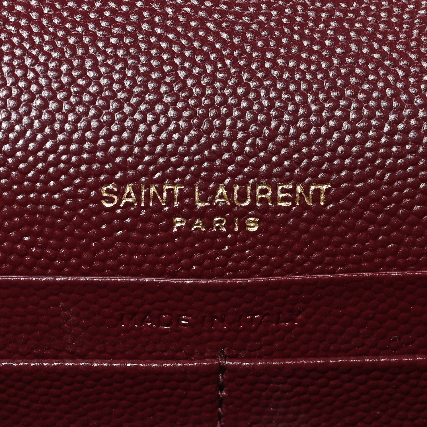 Saint Laurent Grain De Poudre Classic Monogram Kate Tassel Chain Wallet Burgundy 6 of 8