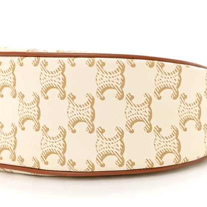 Celine Canvas Calfskin Ava Triomphe Shoulder Bag White 10 of 10