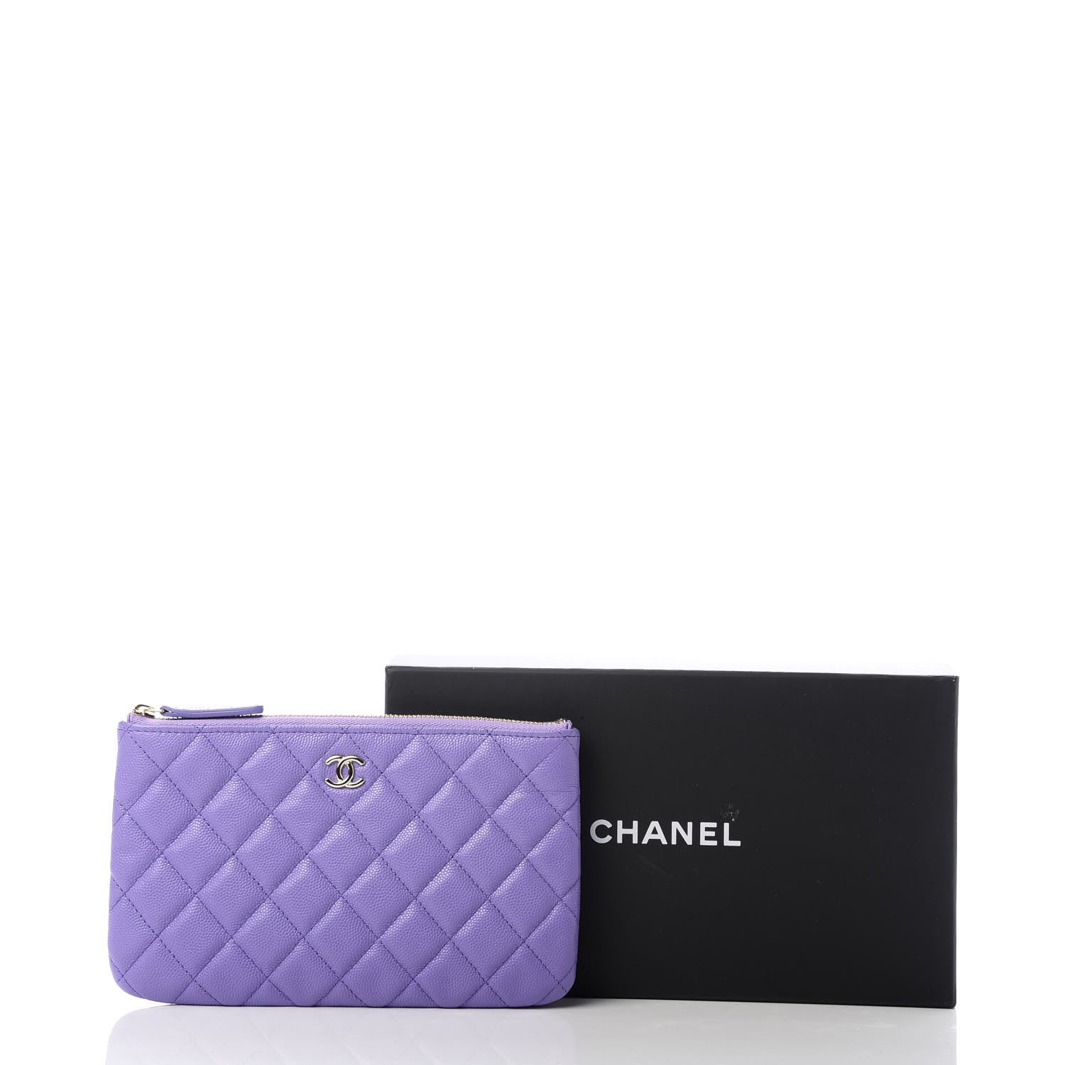 Chanel Caviar Quilted Small Zipped Pouch Purple 8 of 8