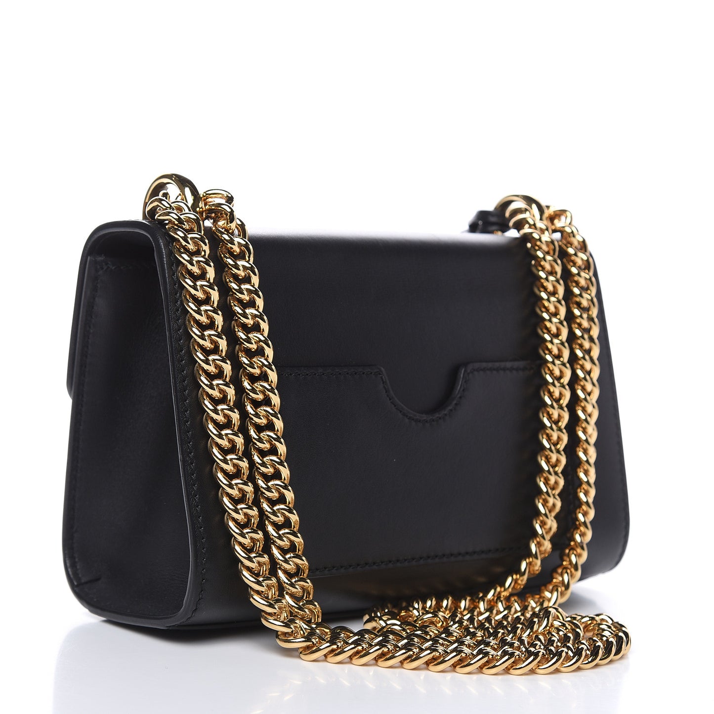 Calfskin Small Padlock Shoulder Bag Black