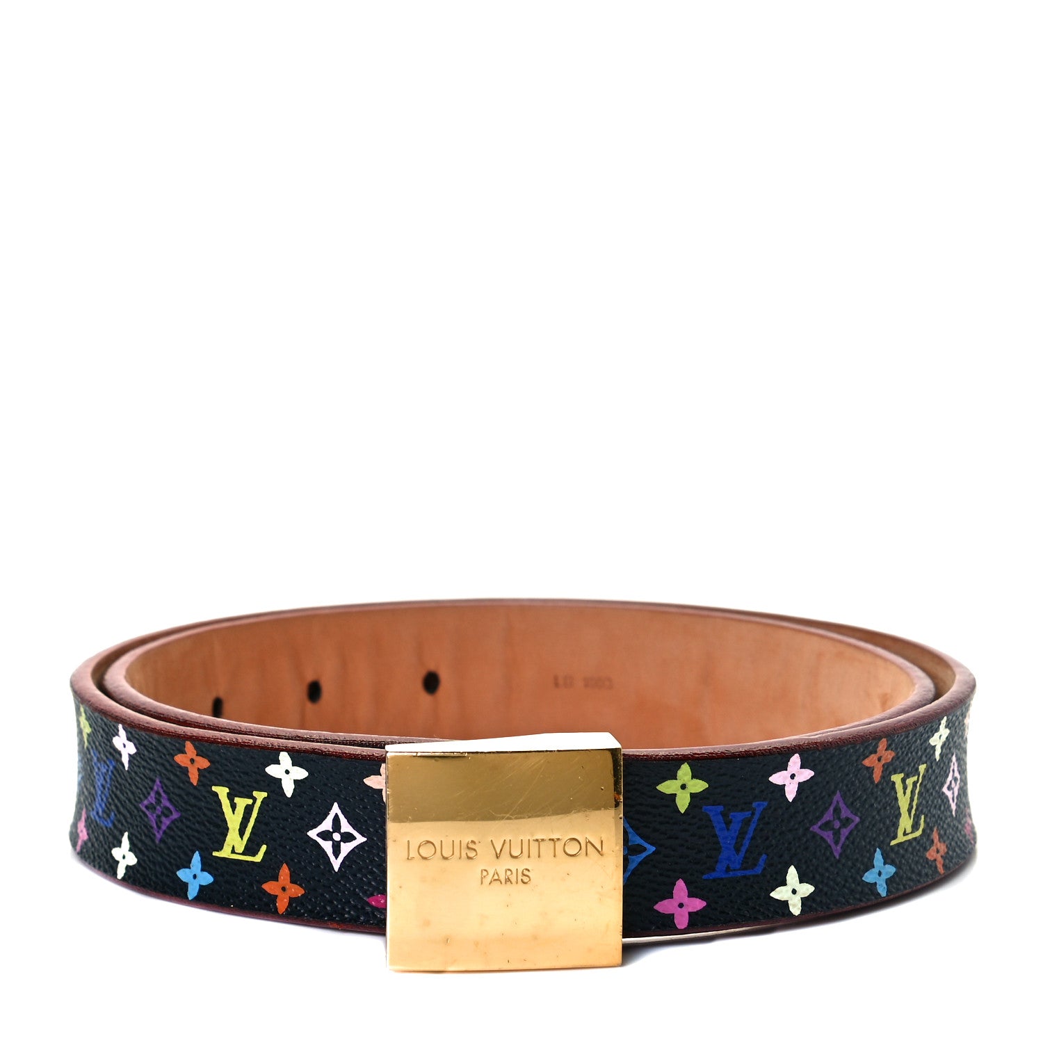 Louis Vuitton Monogram Multicolor Ceinture Belt 80 32 Black 1 of 8