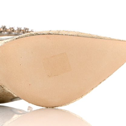 Jimmy Choo Lace Crystal Bing 100 Pumps 37 Ivory 12 of 13