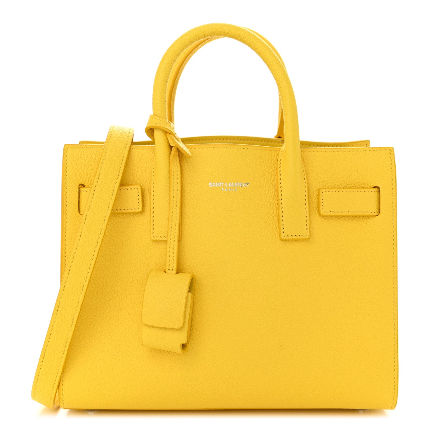 Saint Laurent Grained Calfskin Nano Sac De Jour Jaune 1 of 11