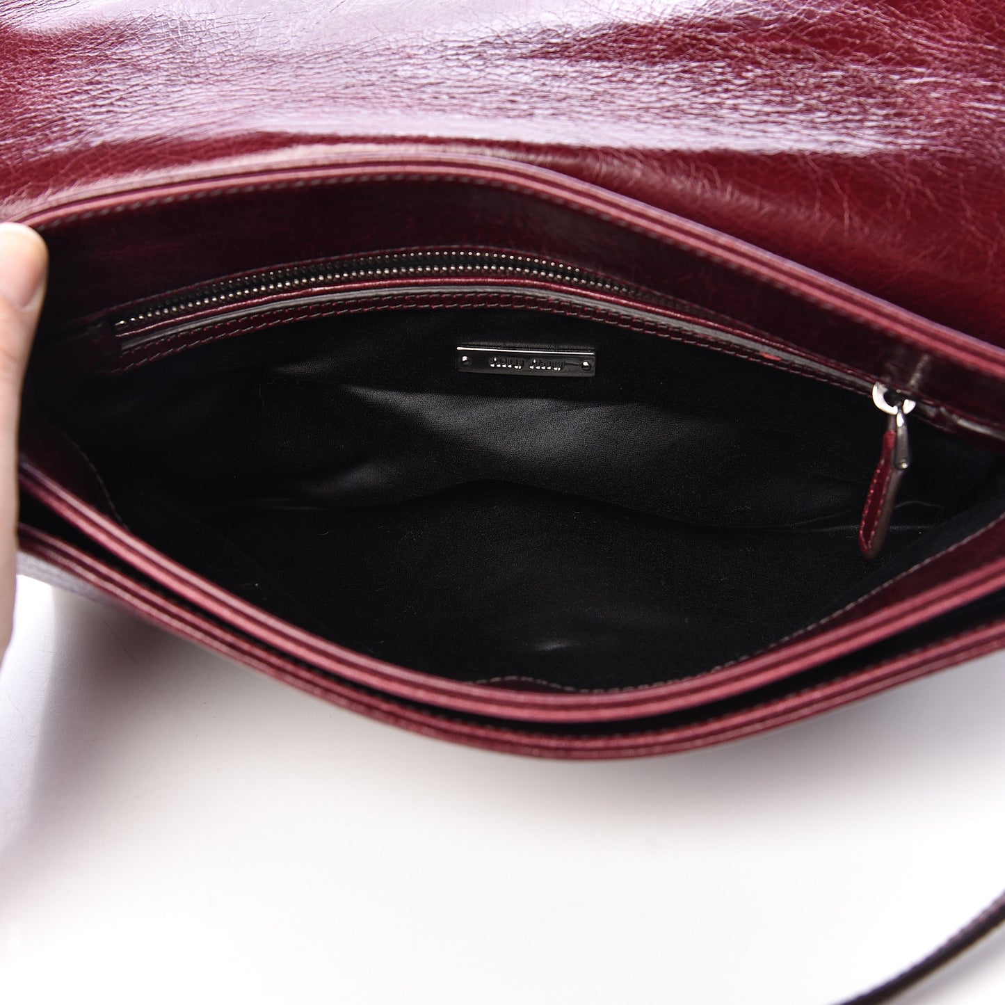 Vitello Shine Clutch Amaranto