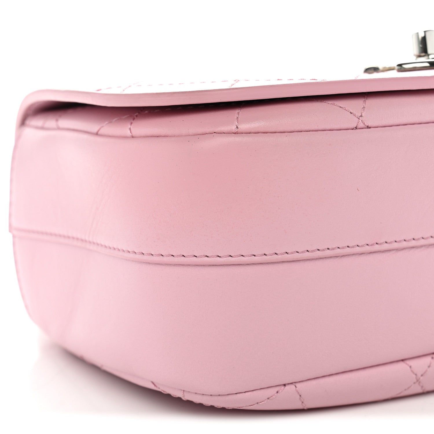 Chanel Calfskin Stitched Small Ring My Bag Flap Crossbody Pink 9 of 12
