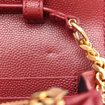Saint Laurent Grain De Poudre Matelasse Chevron Monogram Chain Wallet Blush Fonce 11 of 11
