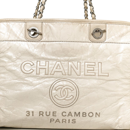 Chanel Glazed Calfskin Small Deauville Tote Ecru 8 of 10
