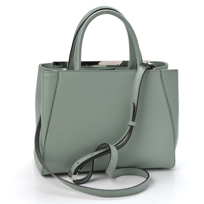 Fendi Vitello Elite Flamingo Petite 2Jours Tote Menta 2 of 9