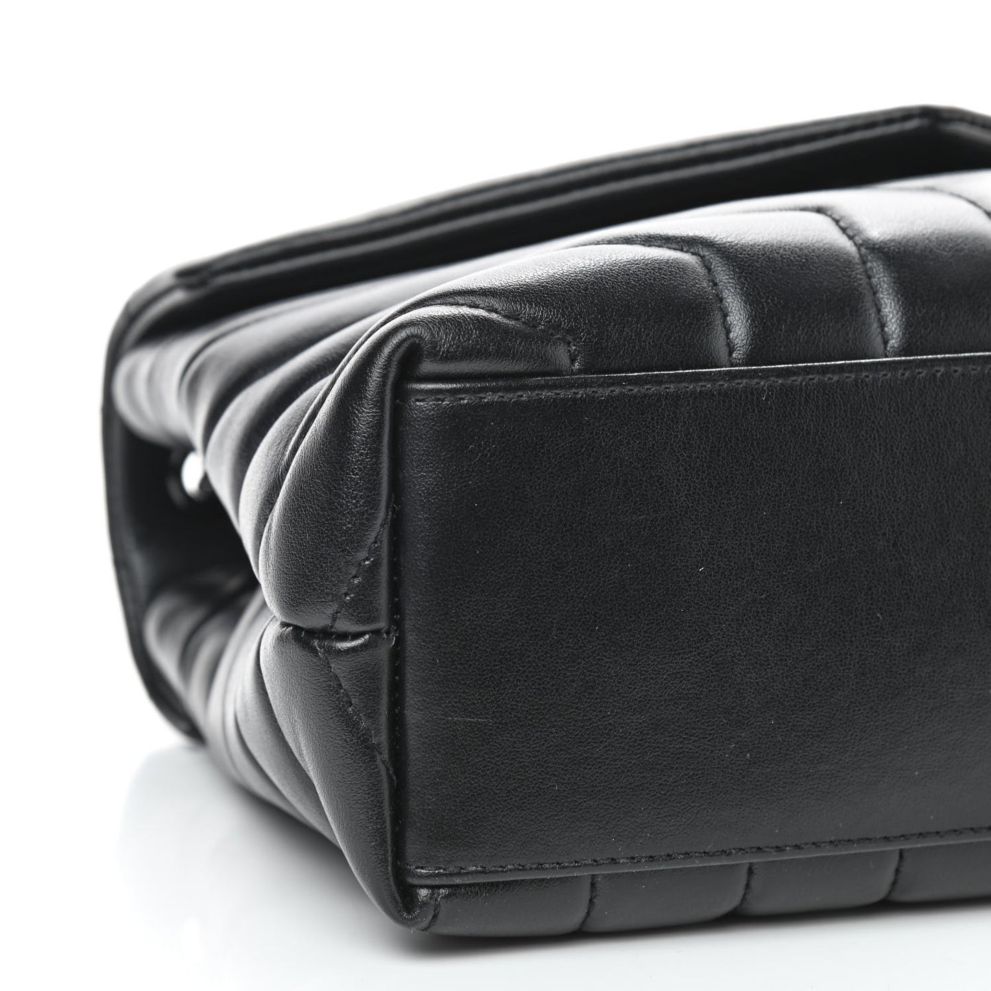 Calfskin Y Quilted Monogram Small Loulou Chain Satchel Black