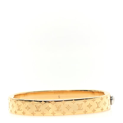 Louis Vuitton Brass Monogram Nanogram Cuff S Gold 3 of 6