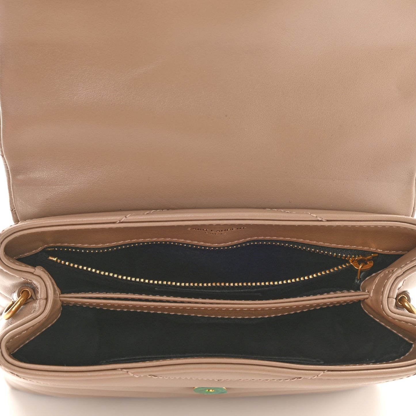 Calfskin Y Quilted Monogram Toy Loulou Crossbody Bag Dark Beige