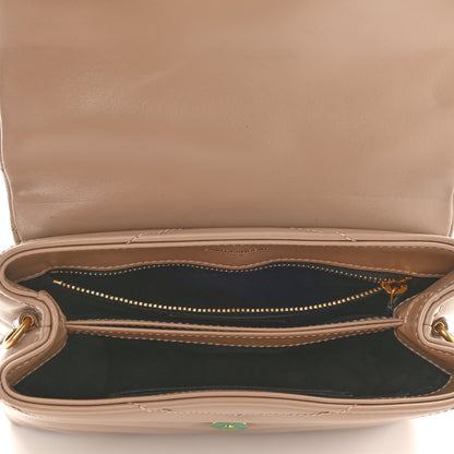 Saint Laurent Calfskin Y Quilted Monogram Toy Loulou Crossbody Bag Dark Beige 5 of 11