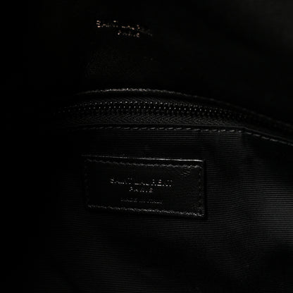 Saint Laurent Lambskin Quilted Monogram Monochrome Small Loulou Puffer Chain Satchel Black 5 of 9