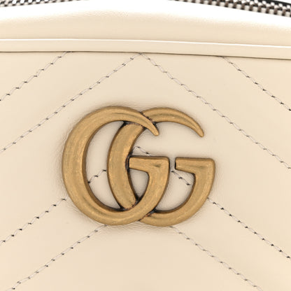 Gucci Calfskin Matelasse Mini GG Marmont Chain Shoulder Bag White 11 of 12