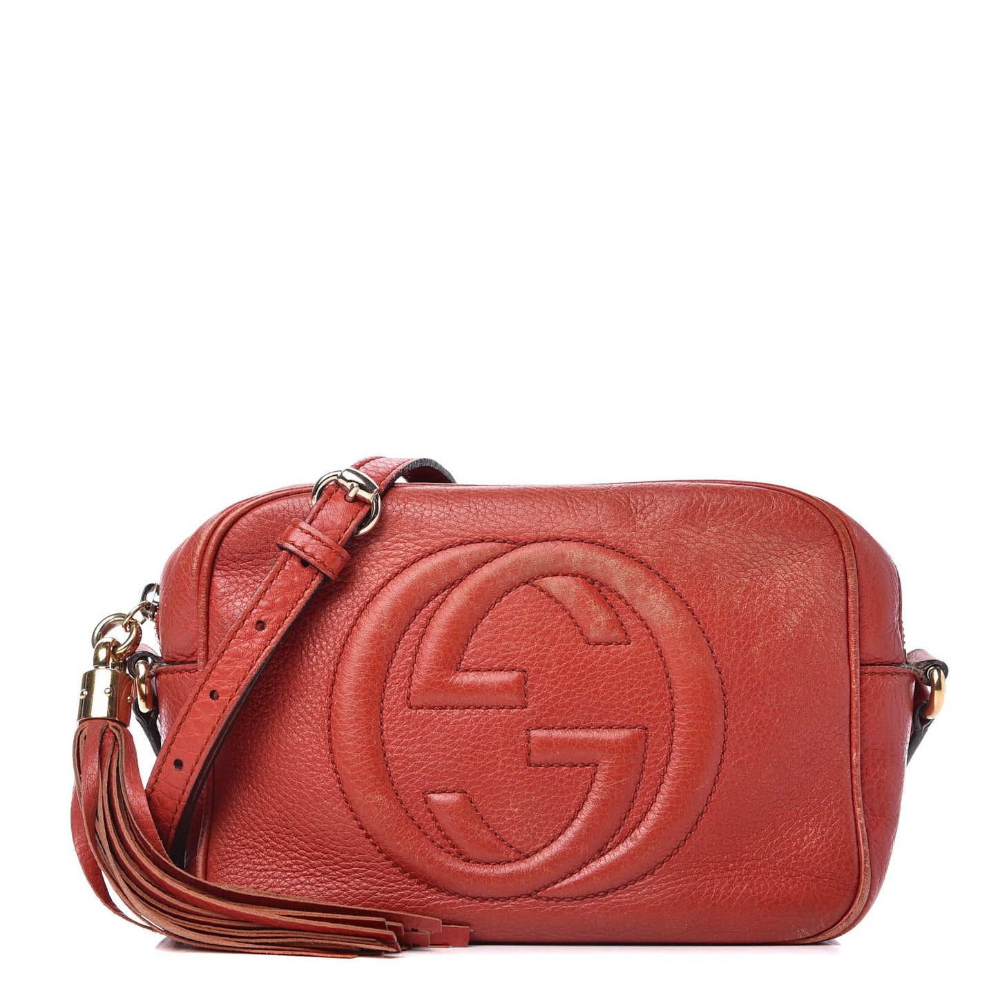 Pebbled Calfskin Small Soho Disco Bag Tabasco Red