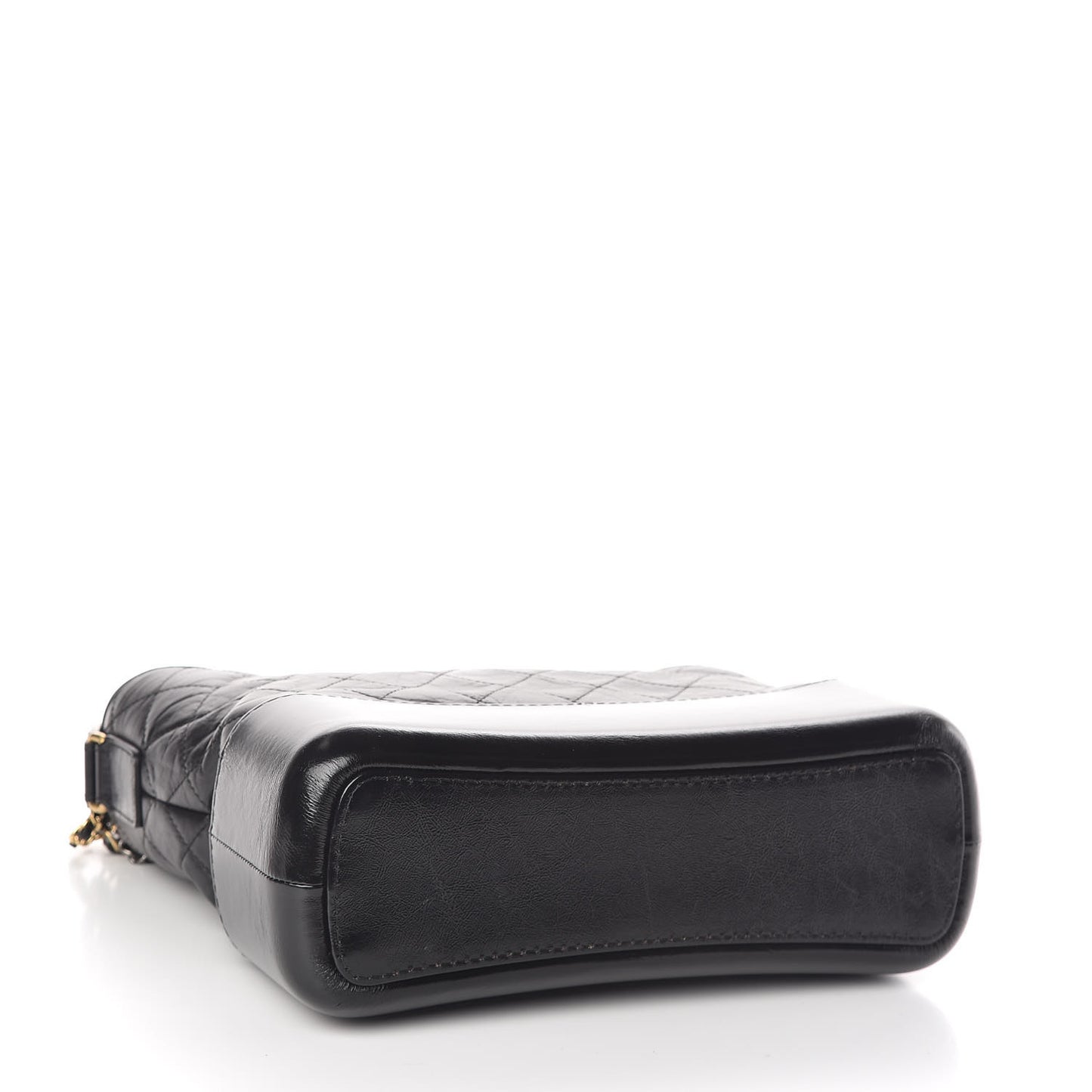 Aged Calfskin Quilted Medium Gabrielle Hobo Black